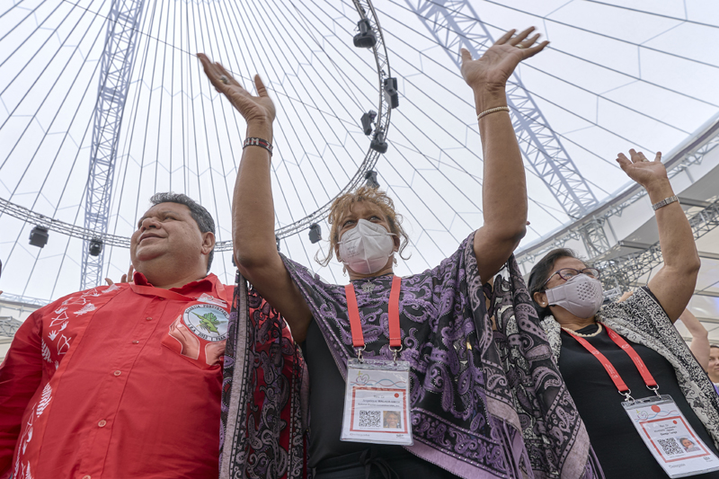 8 September 2022, Karlsruhe, Germany: Participants in the closing prayer service of the 11th Assembly of the World Council of Churches, held in Karlsruhe, Germany. The August 31-September 8 Assembly's theme is 'Christ's Love Moves the World to Reconc